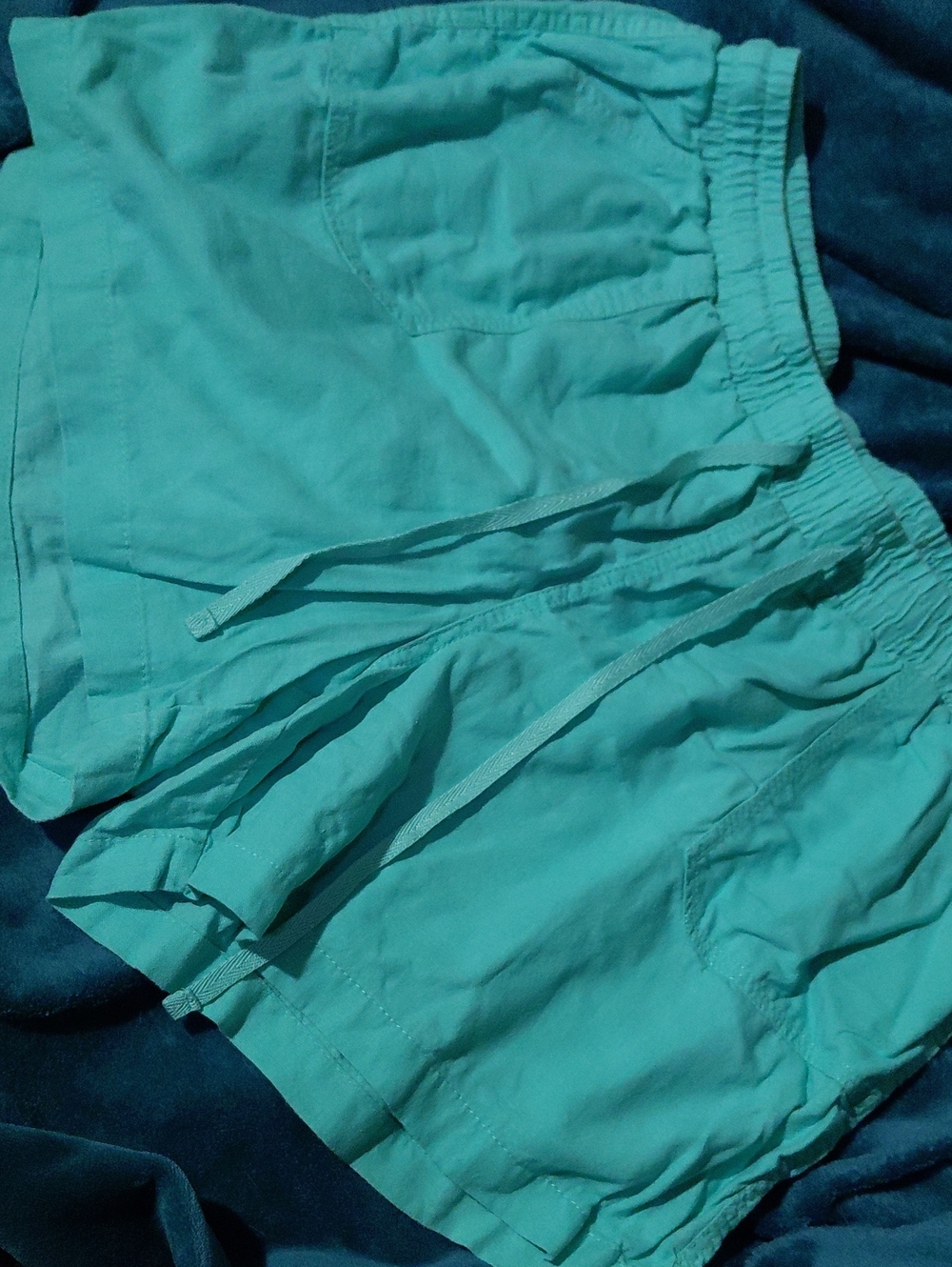 Women's Athletic Drawstring Shorts in Teal
